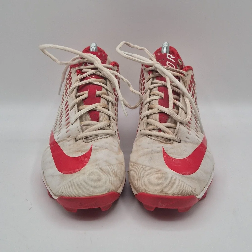 Nike Vapor‎ Fastflex Football Cleats Shoes Mens Size 10 White Red A07945-116
